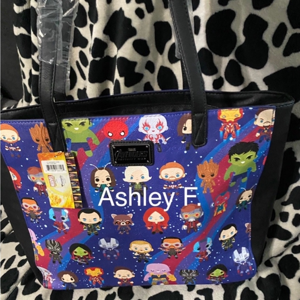 Marvel avengers chibi loungefly tote purse heart logo! Loungefly